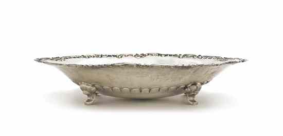 Appraisal: A Continental Silver Serving Dish of oval scalloped form approximate