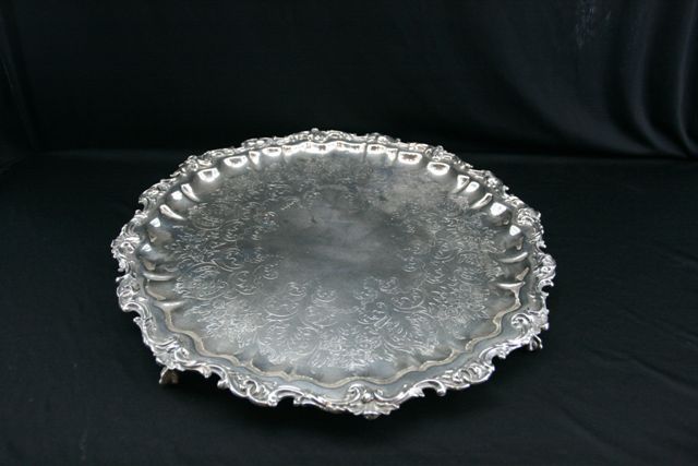 Appraisal: A Victorian style silver plated footed serving tray cm by