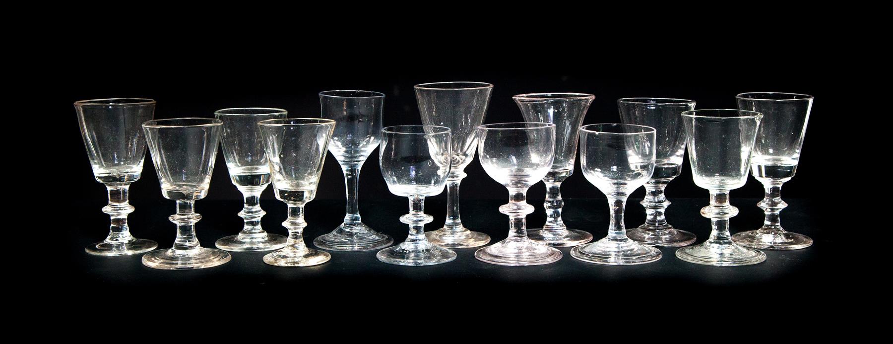 Appraisal: THIRTEEN BLOWN GLASS CORDIALS American and English late th-early th