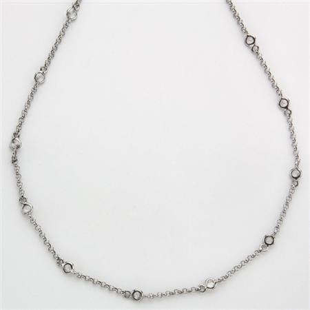 Appraisal: Blackened Gold and Diamond Chain Necklace Estimate -