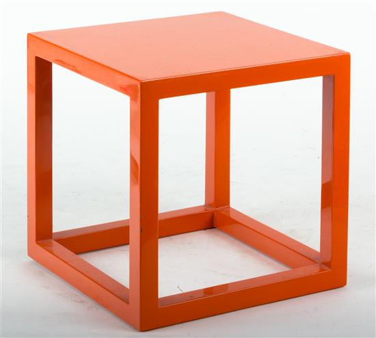 Appraisal: Sale Lot A Painted Metal Open Cube-Form Stand by Jonathan