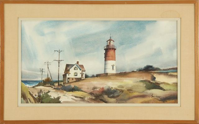 Appraisal: JOHN CUTHBERT HAREAmerican - New England lighthouse Signed lower right