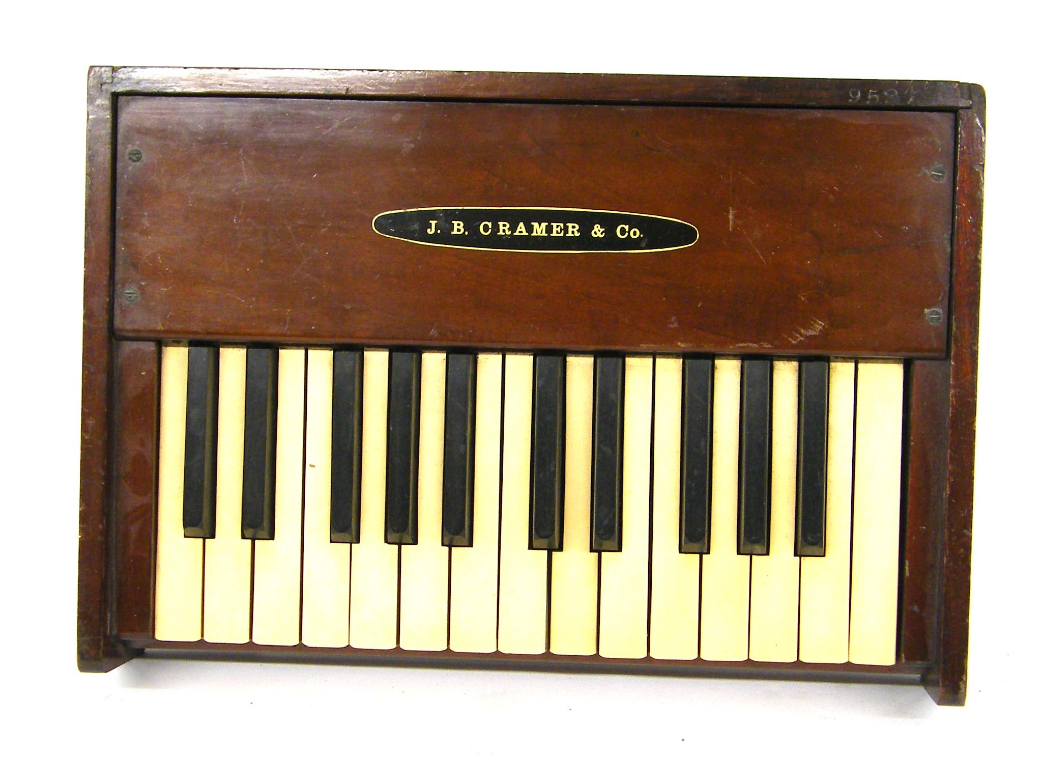 Appraisal: Mahogany J B Cramer Co double octave dummy keyboard no