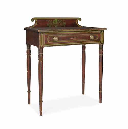 Appraisal: New England painted pine washstand ca retaining its original grained