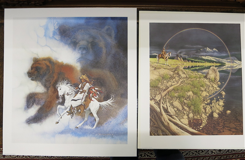 Appraisal: TWO BEV DOOLITTLE OFF-SET LITHOGRAPHS California born Titled The Sentinel