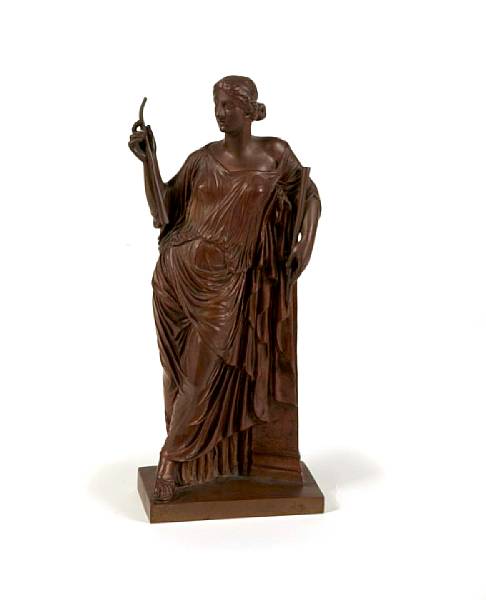 Appraisal: A French patinated-bronze figure of a Classical maiden Barbedienne foundry