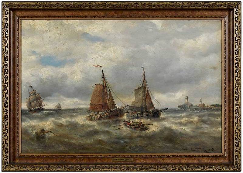 Appraisal: Francois Etienne Musin Belgian - The Fishing Fleet Ostend signed