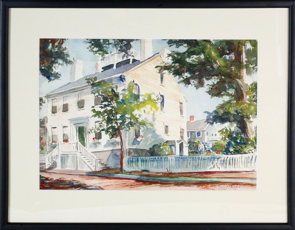 Appraisal: Paul Morris Nantucket Watercolor on Paper Upper Main Street Paul