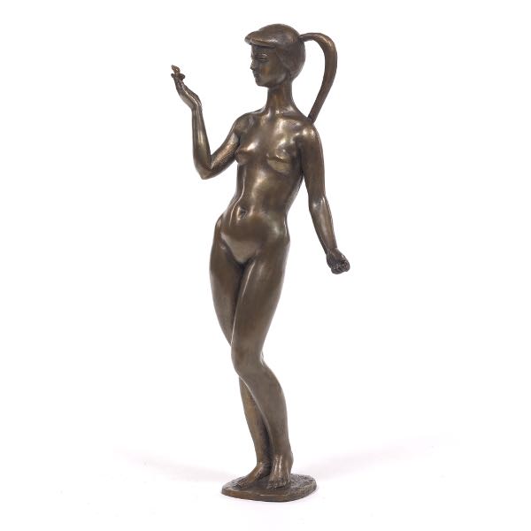 Appraisal: XINKUN WU CHINESE CONTEMPORARY Bronze figure of a nude woman