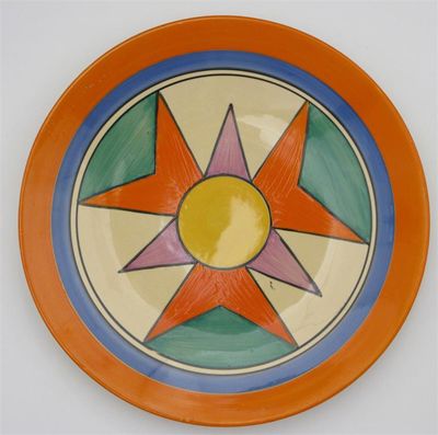 Appraisal: Arrowhead' a Clarice Cliff Bizarre wall plate painted in colours