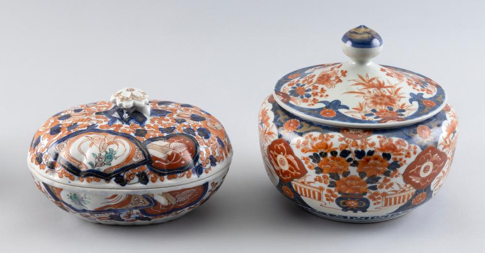 Appraisal: TWO JAPANESE IMARI PORCELAIN COVERED JARS TH CENTURYTWO JAPANESE IMARI