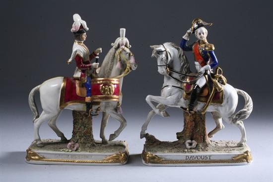 Appraisal: TWO SCHEIBE-ALSBACH PORCELAIN NAPOLEONIC MILITARY FIGURES early th century Depicting