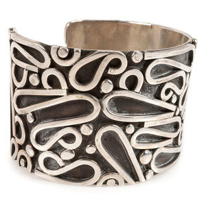 Appraisal: Southwestern Sterling Silver Cuff Bracelet early st century marked CC