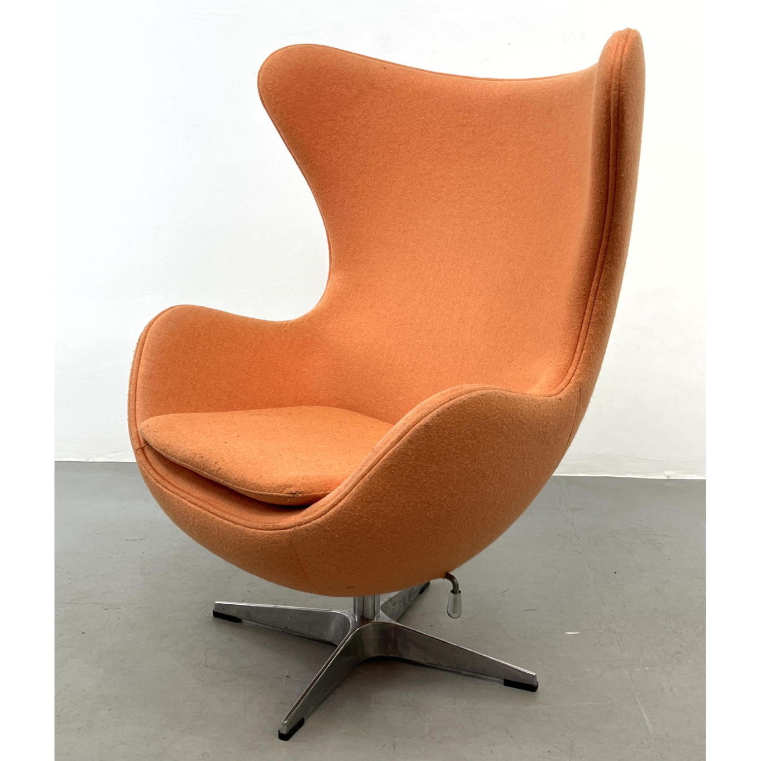 Appraisal: Replica Egg Chair Modernist Lounge Chair in Orange Upholstery Jacobsen