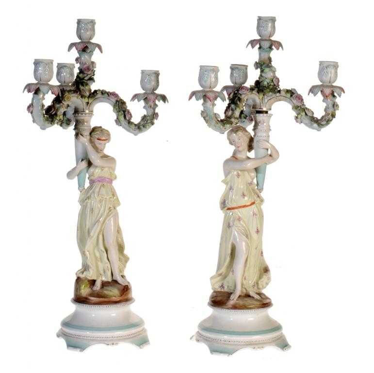 Appraisal: A PAIR OF FRENCH CANDELABRA in the form of a