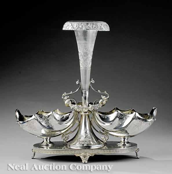 Appraisal: An English Silverplate Centerpiece late th early th c oblong