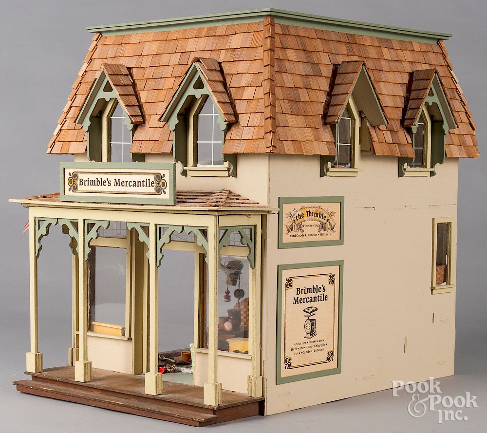 Appraisal: Contemporary painted wood Brimble's dollhouse Contemporary painted wood Brimble's mercantile