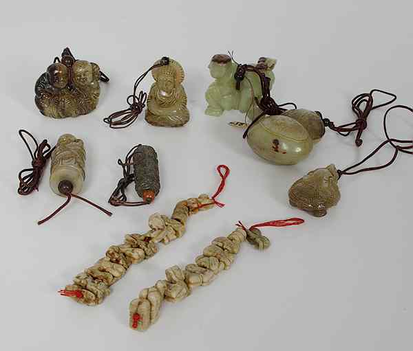 Appraisal: Chinese Toggles and Carvings th century A group of nine