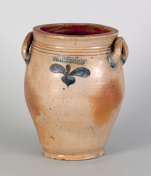 Appraisal: Connecticut stoneware crock th c impressed P Cross Hartford with