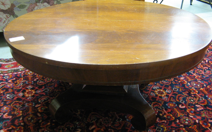 Appraisal: EMPIRE MAHOGANY COFFEE TABLE American late classicism mid th century