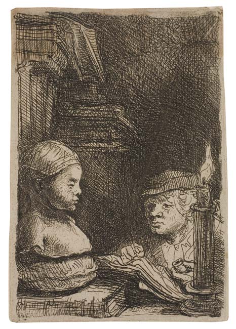 Appraisal: REMBRANDT VAN RIJN Man Drawing from a Cast Etching circa