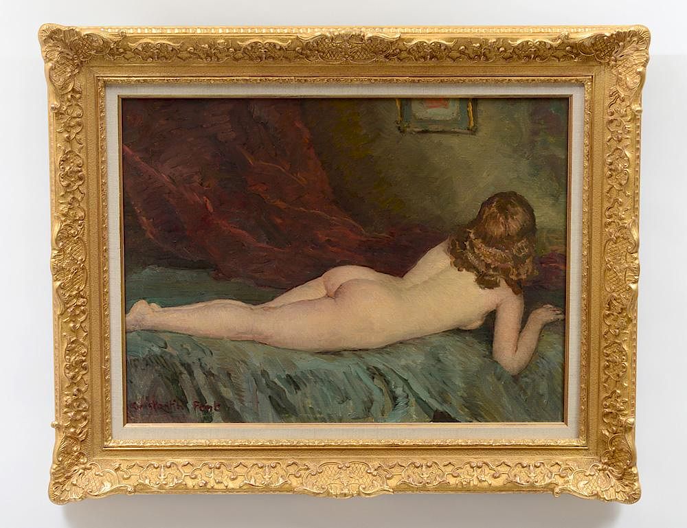 Appraisal: CONSTANTIN FONT French - Reclining Nude Signed l l Verso