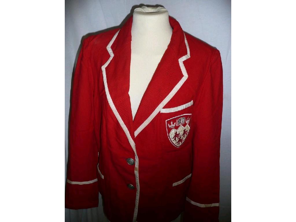 Appraisal: A vintage chest red blazer 'Deacon Bros Ltd' Canada with