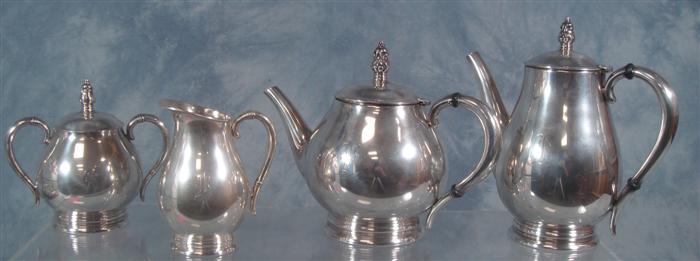 Appraisal: pc International Royal Danish sterling silver tea set consisting of