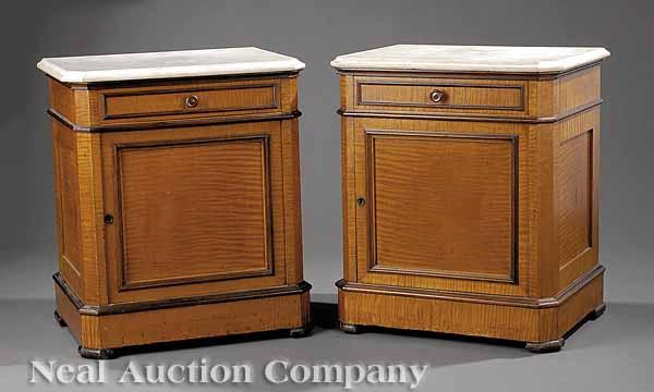 Appraisal: A Rare Pair of American Rococo Tiger Maple and Rosewood