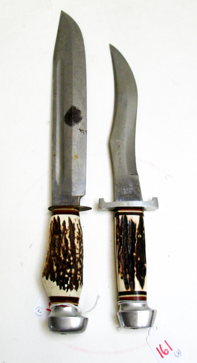 Appraisal: TWO COLLECTABLE GERMAN FIXED BLADE KNIVES G C Co Siberian