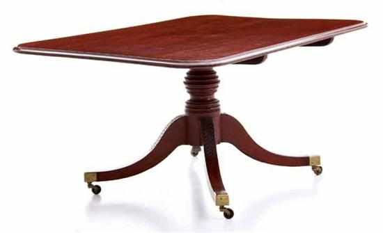 Appraisal: Regency mahogany breakfast table circa molded rectangular top on tilting