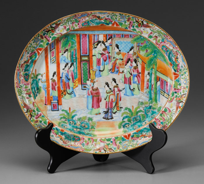 Appraisal: Famille Rose Platter Chinese th century export porcelain rose mandarin