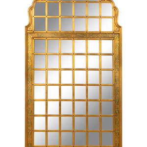 Appraisal: An Indian Multi-Paned Gilt-Framed Mirror TH CENTURY with polychromed decoration