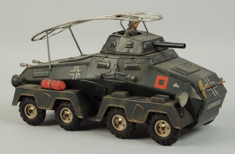 Appraisal: German Tin Litho Wind-Up Hausser Radar Tank Includes original composition