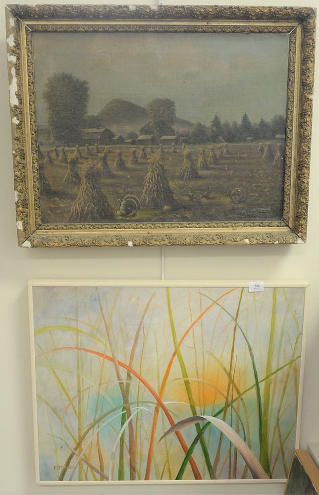 Appraisal: Three Framed Paintings to include B V Brook oil on