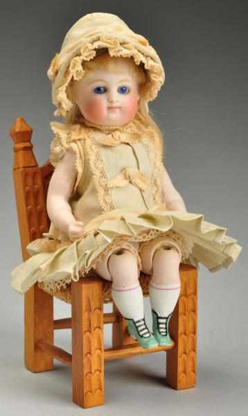 Appraisal: Rare Kestner All Bisque Doll with Jointed Knees Description Incised