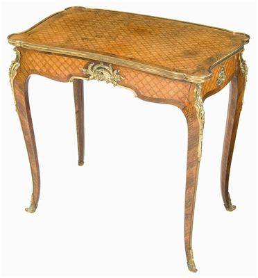 Appraisal: Francois Linke A kingwood and satine parquetry side table with