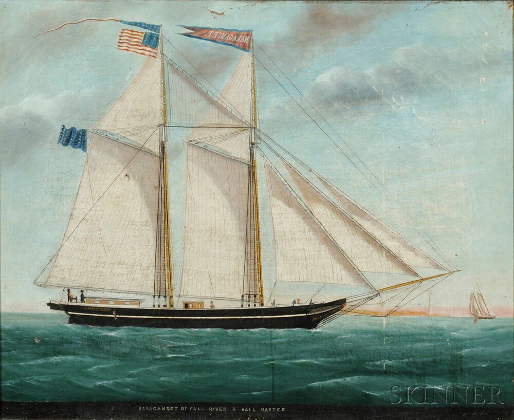 Appraisal: William Hare Maryland England - Portrait of the Schooner NARRAGANSETT