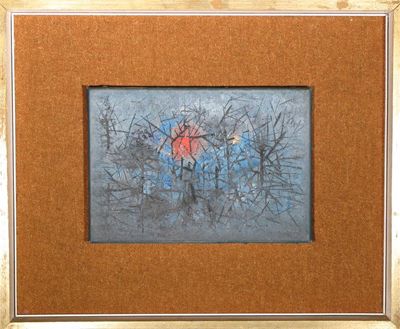 Appraisal: Antonio Bandeira Brazilian - Composition with blue and red Signed