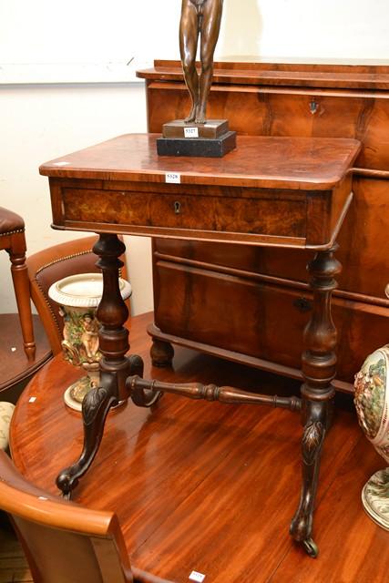 Appraisal: A SMALL VICTORIAN WALNUT SINGLE DRAWER DESK