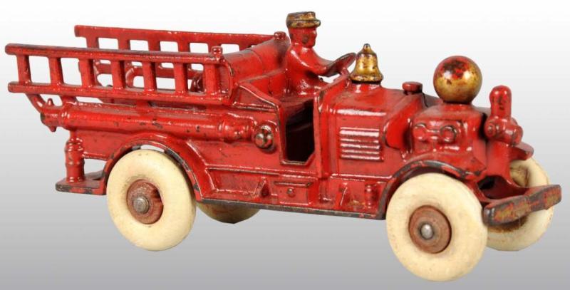 Appraisal: Cast Iron Hubley Fire Ladder Truck Toy Description Original rubber