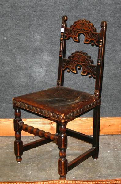 Appraisal: A set of six Spanish Baroque style side chairs