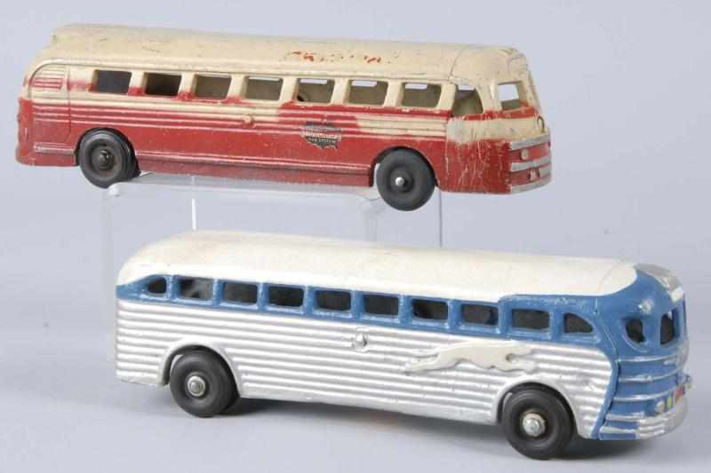 Appraisal: Lot of Aluminum Bus Toys Description Both made by Realistic