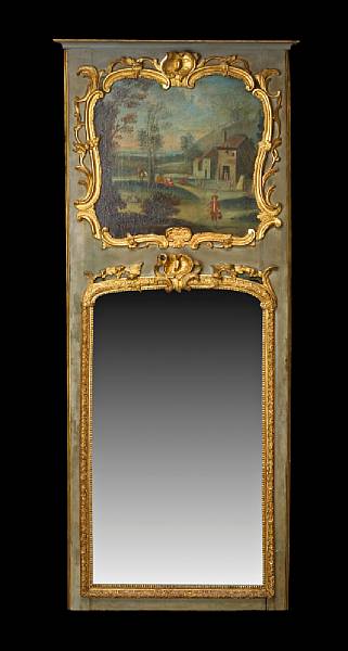 Appraisal: A Louis XV painted and parcel gilt trumeau mirror third