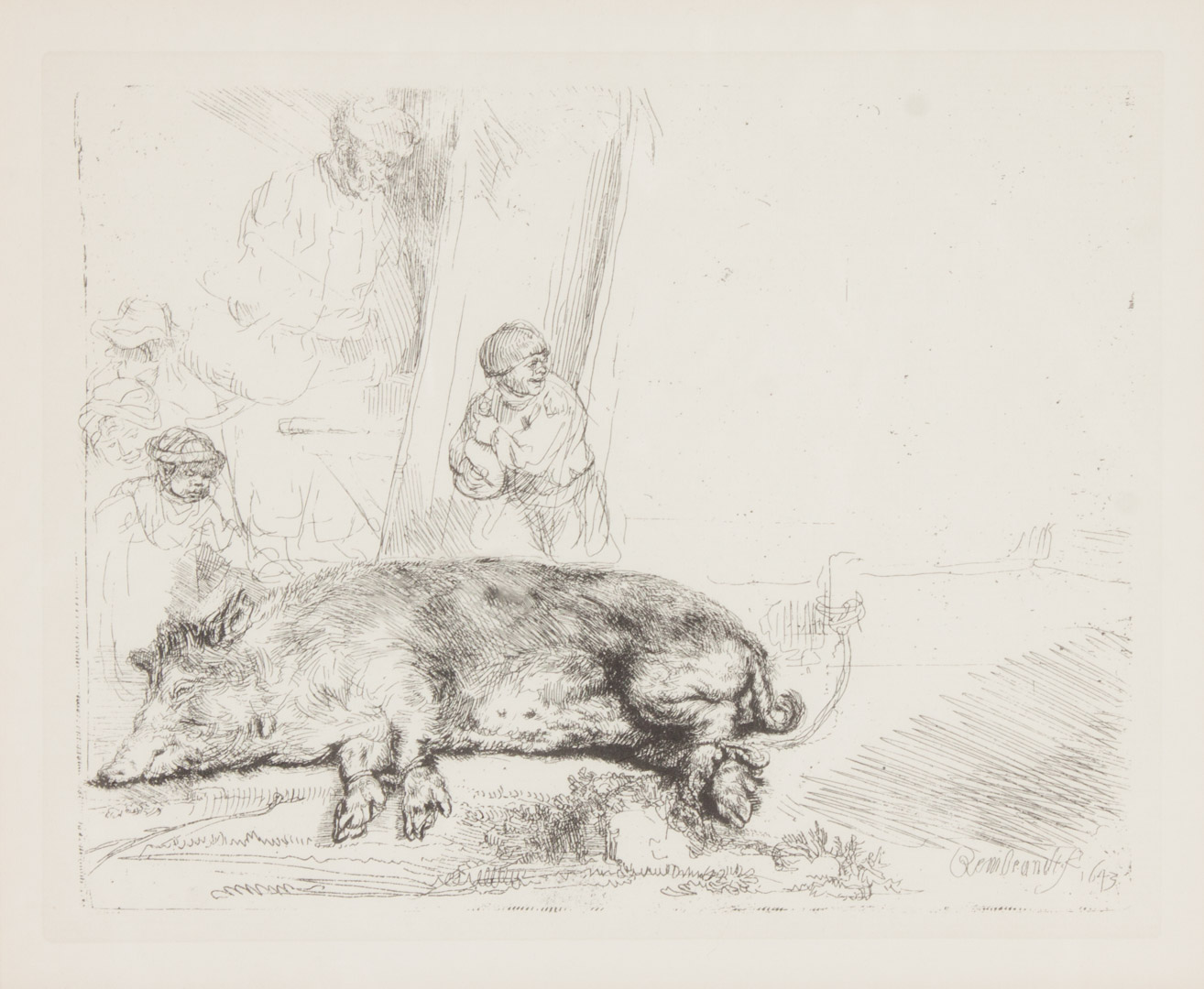 Appraisal: Rembrandt The Hog etching After Rembrandt Harmensz van Rijn Dutch