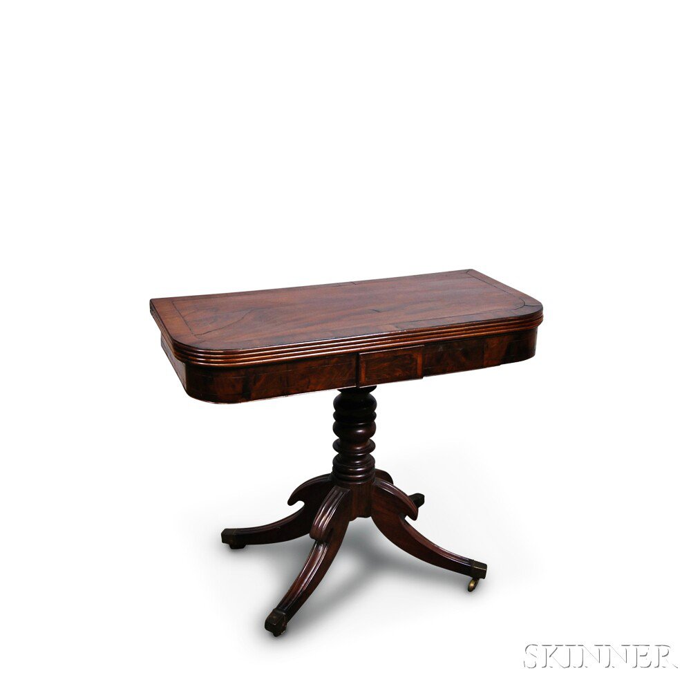 Appraisal: Classical Mahogany and Mahogany Veneer Card Table early th century