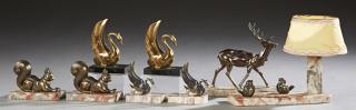 Appraisal: Group of Eight French Patinated Spelter Animals Group of Eight