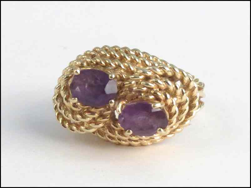 Appraisal: KARAT YELLOW GOLD AND AMETHYST RING grams Condition No Specific