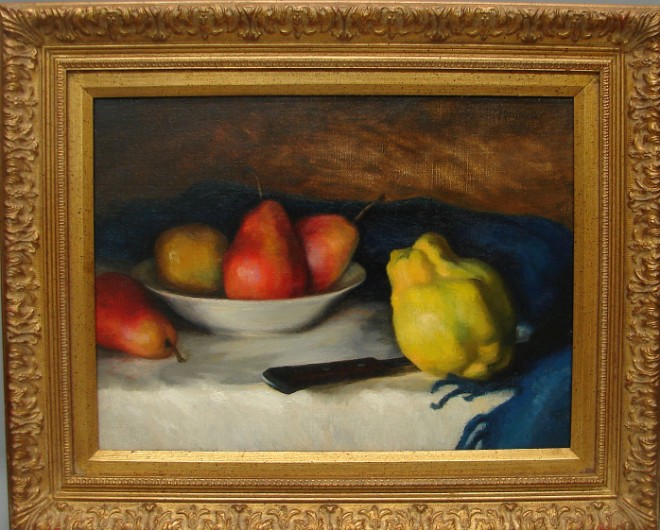 Appraisal: John Murdoch Quince Pears oil on canvas x Artist American