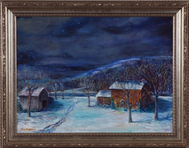 Appraisal: Pennsylvania Moonlight oil on canvas x SLL P A Pusecker